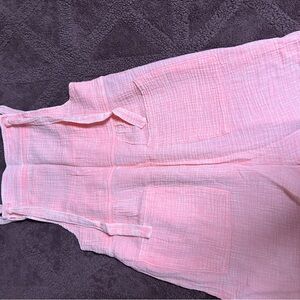 Zenana Outfitters Pink Gauze Romper with Pockets